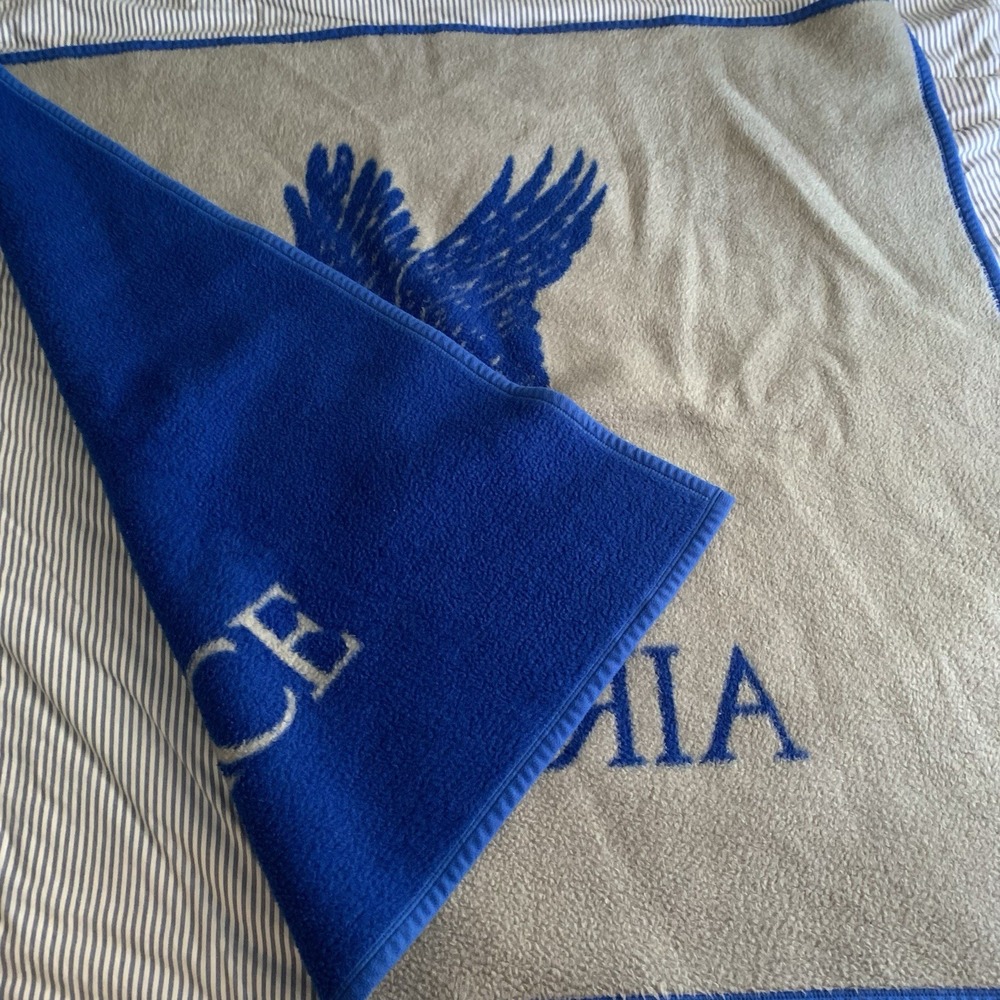 VTG Biederlack Military United States Air Force Eagle Fleece Blanket USA 47x54" - Picture 7 of 9